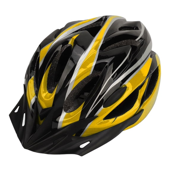 Suodoka Adult Bike Helmet PC EPS High Density Cycling Helmet with Breathing Holes Adjustable Strap Detachable Liner for Sports Safety Black Yellow L (12.2 x 8.6 x 5.5 inches / 31 x 22 x 14 cm)