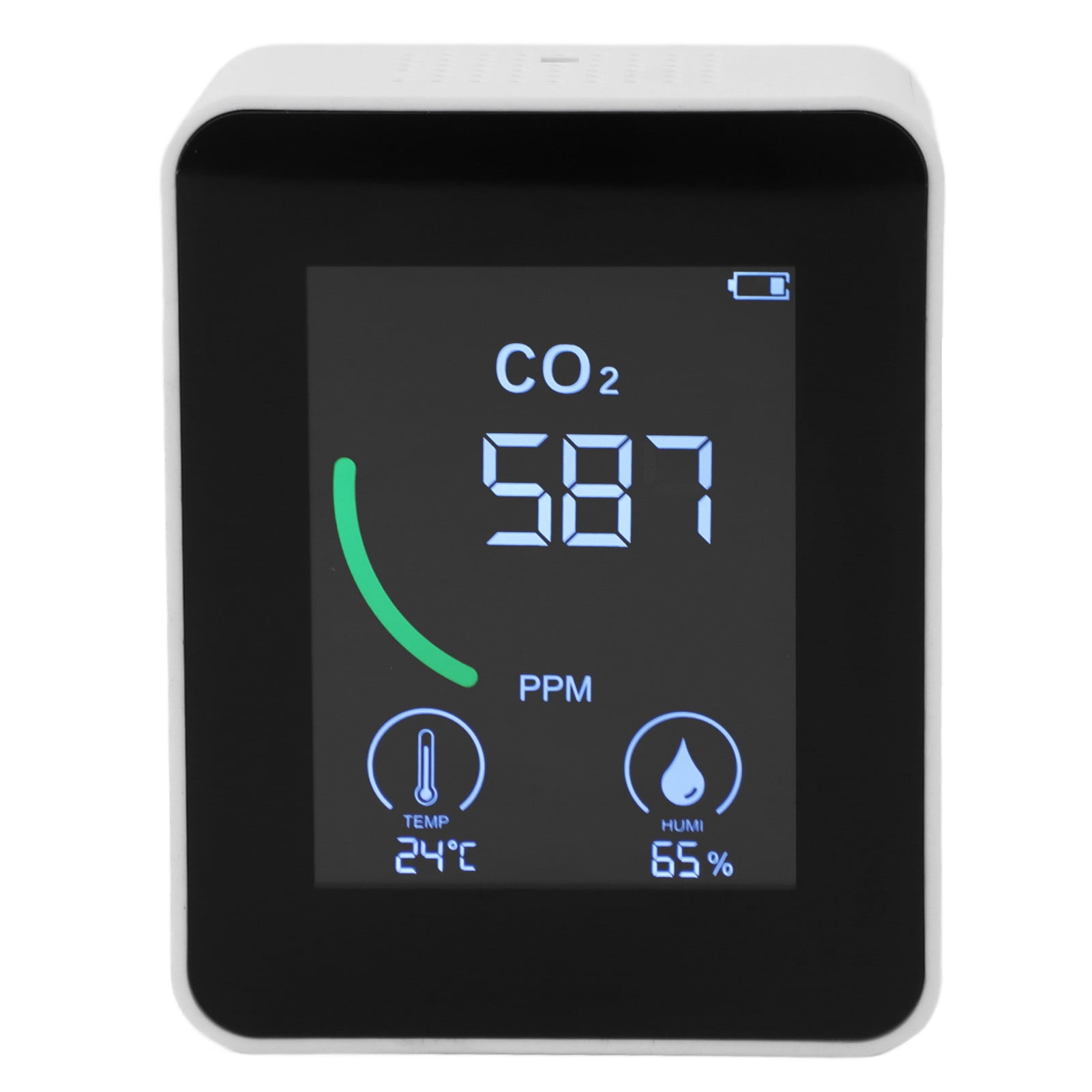 Suodoka Air Quality Meter 3-in-1 Infrared NDIR CO2 Monitor Temperature & Humidity Tester for Home & Office, Accurate Indoor Gas Detector (5.9 inches / 15 cm, White)