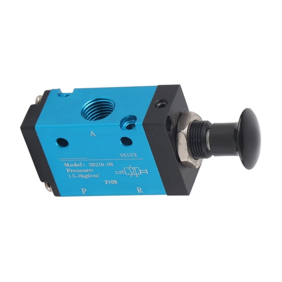 Suodoka Air Valve Two-Position Three-Way Hand Valve 1/4 Inch (6.35 mm) Pneumatic Components Machinery Parts 3R210-08 for Compressed Air Systems Industrial Applications and Repair