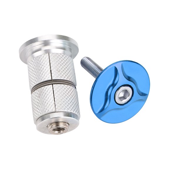 Suodoka Aluminum Alloy Bicycle Stem Headset Top Cap Fork Expander Bung 1.1 inches / 28.6mm for Mountain and Road Bikes, Blue
