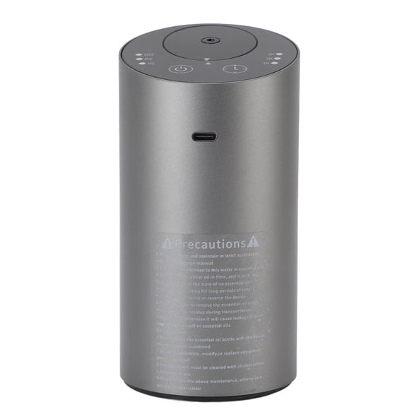 Suodoka Aluminum Alloy Portable Waterless Car Diffuser for Essential Oils, Low Noise Anti-Leakage Rechargeable Aromatherapy Diffuser with Timer for Bedroom, Office and Vehicles (6.69 inches / 17 cm)