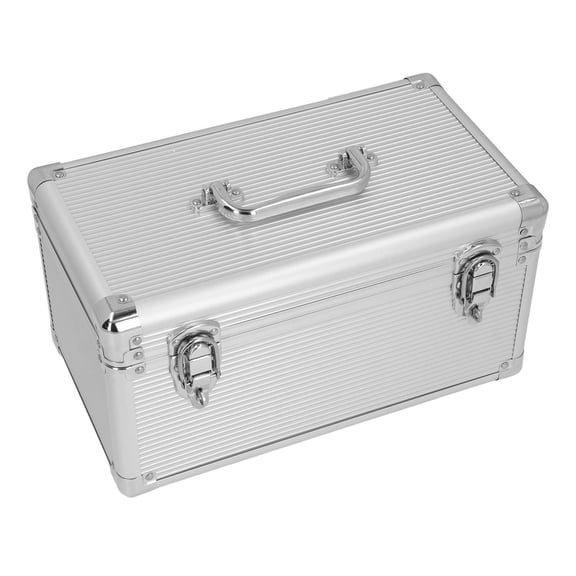 Suodoka Aluminum Alloy Tool Box 40KG Load Bearing Shockproof Carrying Case with Safety Lock Buckle, 12.6 in / 32 cm, Silver