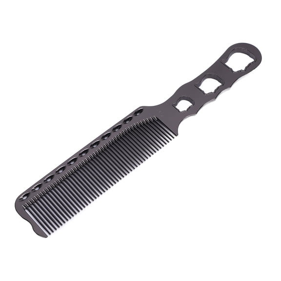 Suodoka Aluminum Barber Comb for Men, Fine Tooth Flat Top Clipper Comb for Hair Cutting and Styling, Black Metal Professional Stylist Tool (9.45 in / 24 cm)