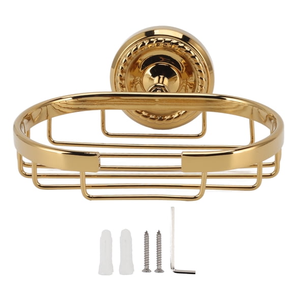 Suodoka Antique Copper & Stainless Steel WallMounted Soap Holder Golden Twist Design, 6.3"5.9"3.5", 0.95lb, Modern Bathroom Accessory