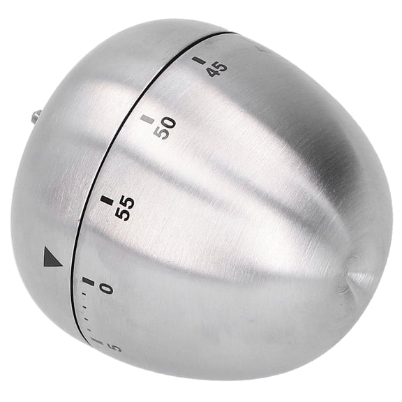 Suodoka Apple Shaped Timer Stainless Steel Mechanical Cooking Countdown Alarm Timer Kitchen Tool for Baking Studying Kids Cute Silver Metal Rotating Time Reminder