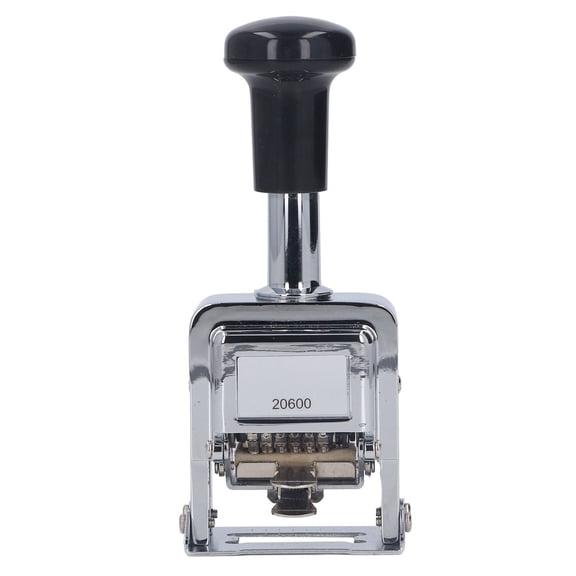 Suodoka Automatic Numbering Machine Zinc Alloy Easy Operation Clear Inking Self Inking 6 Digit Number Stamp for Ticket Serial Number 5.9 inches / 15 cm