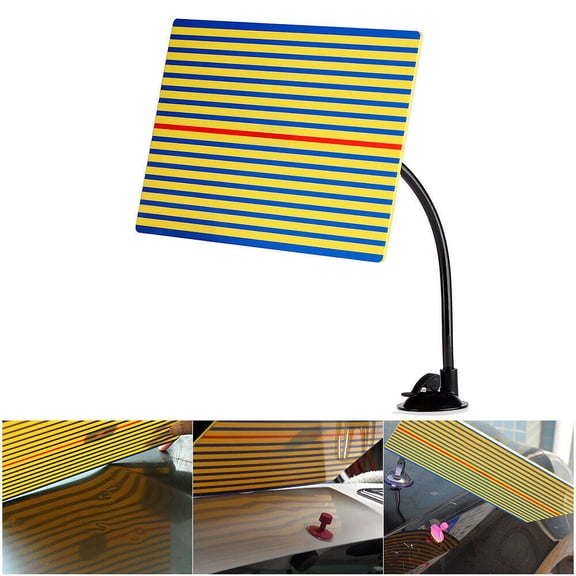 Suodoka Automotive Paintless Dent Reflector Line Board, Car Body Dent Repairing Tool with Adjustable Flexible Suction Holder for Accurate Dent Detection and Removal (11.8 inches / 300 mm)