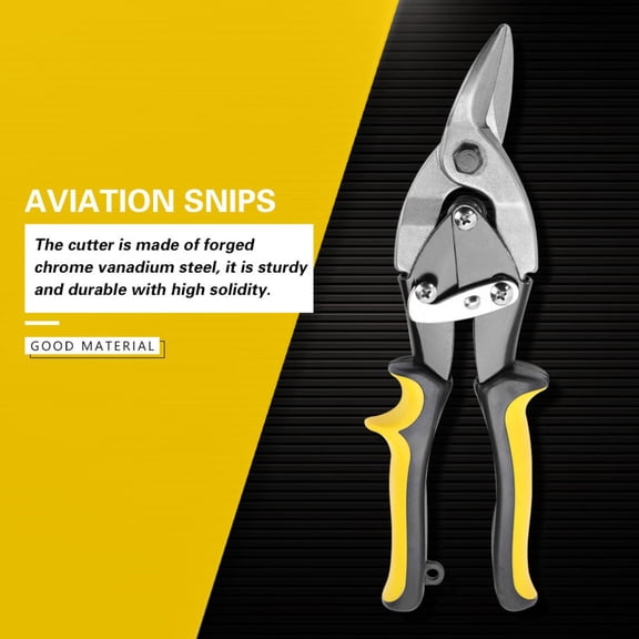 Suodoka Aviation Snip Left Cut Offset Tin Cutting Shears for Iron Sheet Metal Hand Tool (9.6 inches / 24.5 cm)