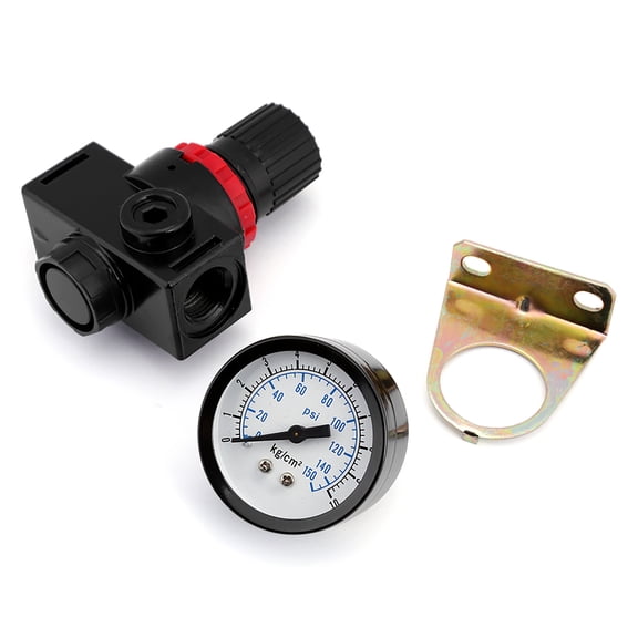 Suodoka BR3000 G3/8 Inch Air Control Compressor Pressure Regulating Regulator Valve With Dual Scale Gauge, Aluminum Alloy