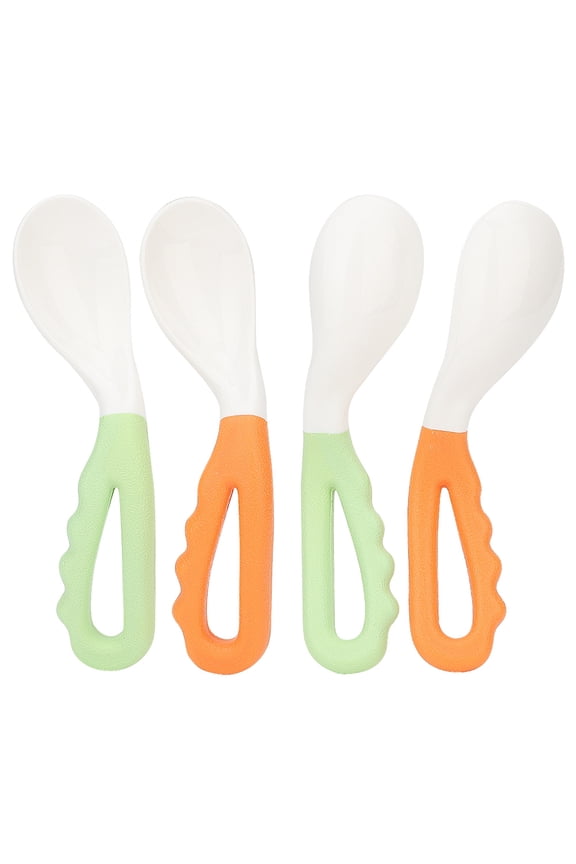Suodoka Baby Infant Eating Training Feeding PP Spoon Toddler Food Tableware Set, 15 inches / 38.1 cm, 2 Count