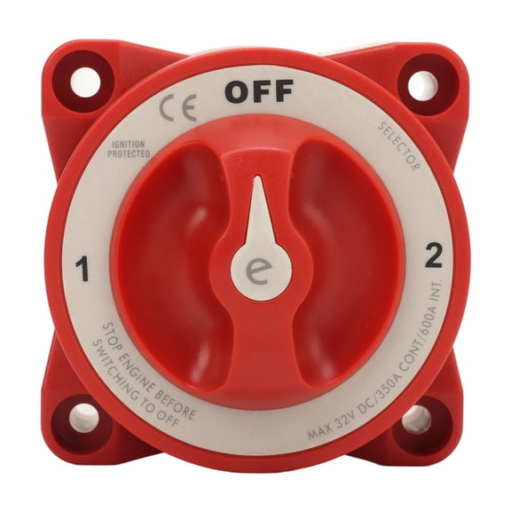 Suodoka Battery Selector Switch Rotary Knob 3 Studs 350A 32V Battery Disconnect Switch for RV Marine Automotive 11001 (3 Position) - Universal Power Cut Off Master Switch Replacement