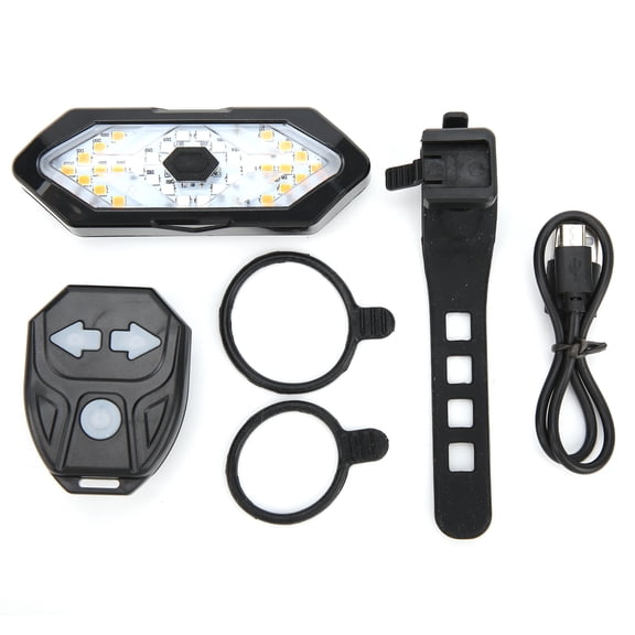 Suodoka Bicycle Tail Light with Horn, Smart Remote Control Turn Signal, USB Rechargeable Waterproof Rear Bike Light, 900mAh Battery LED Warning Taillight for Mountain Road Bikes, Black