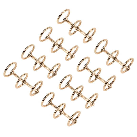 Suodoka Binder Rings Reusable 3 Hole Electroplated Metal DIY Hand Account Paper Loose Leaf Binding Rings, Gold Color, 8 Count Pack, Multi-Purpose Office School Supplies, 1.97 inches / 5 cm
