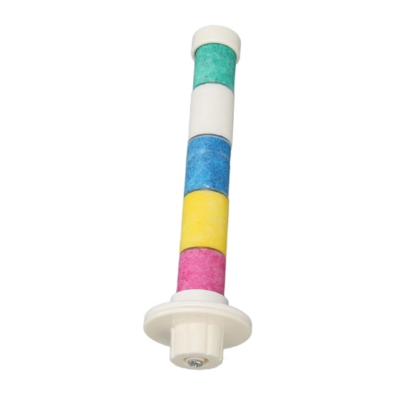 Suodoka Bird Perch Stand Toy Quartz Stone Wearproof Durable Grinding Claws Beak Washable Cage Accessories For Indoor Parrots, Colorful, 6.69 inches / 17 cm