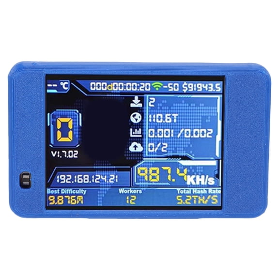 Suodoka Bitcoin Miner USB Plug and Play Bluetooth WIFI 1060KH/s 2.8 Inch Display Solo Lottery Miner for Crypto Enthusiasts, Blue