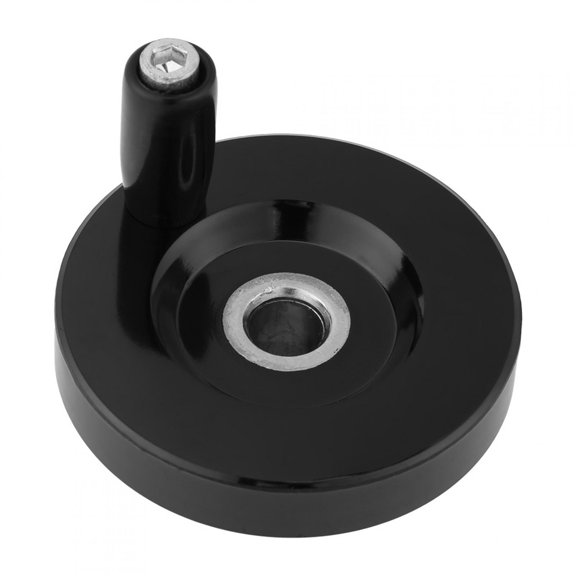 Suodoka Black Lathe Milling Machine Rear Ripple Hand Wheel with Revolving Handle, Sturdy Bakelite Handwheel Replacement for Grinders, 10 x 63mm / 0.39 x 2.48 inches