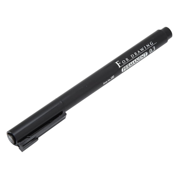 Suodoka Black Oily Ink Micron Liner Fine Tip Art Marker Pen for Drawing, Sketching, and Comic Illustration, Precision 0.01 inches / 0.3 mm Nib, 5.91 inches / 15 cm Length, 1 Count