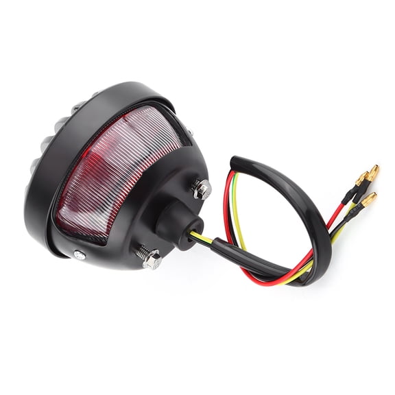 Suodoka Black Round Motorcycle Tail Brake Light Halogen 12V 20W Integrated Rear Light for Bobber Chopper Scooters ATV[cite: 1]