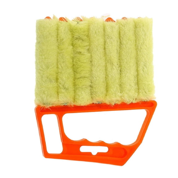Suodoka Blind Cleaner Window Air Conditioner Duster Brush Home Cleaning Tool with Comfortable Handle for Household Car Vents Dusting Washable Reusable Microfiber Sleeves Orange