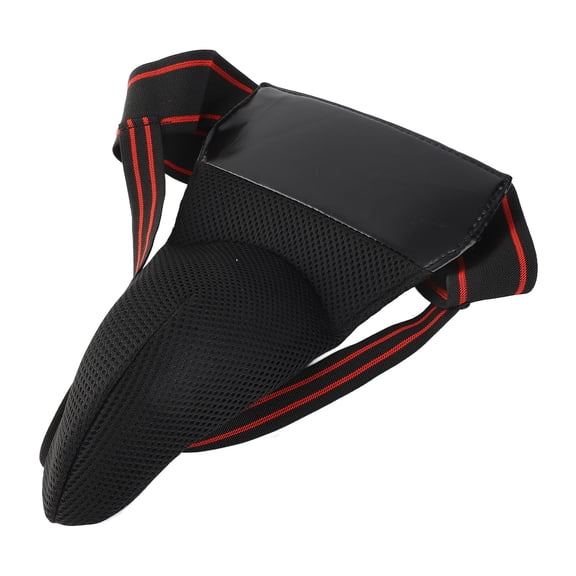 Suodoka Boxing Groin Protector Reduce Impact Elastic Straps Breathable Athletic Cup Guard for Men Black (11.81 inches / 30cm)