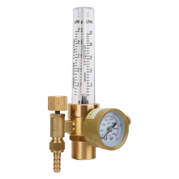 Suodoka All Brass Argon Pressure Reducer Gas Flowmeter 0-3500 PSI G5/8 Male Thread CGA580 Connector Accurate Measurement Regulator Tool for TIG Welding Equipment Systems [cite: 6, 7]