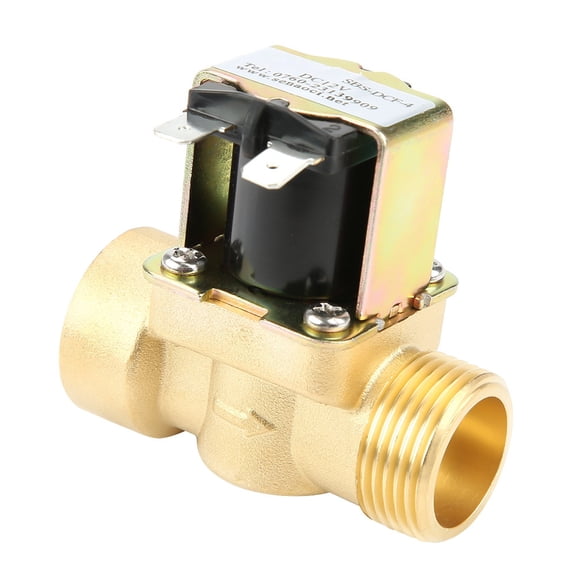 Suodoka Brass DN20 G3/4 Normally Closed Pilot Operated Water Inlet Electric Solenoid Valve, DC 12V 5.2W Flow Switch Pressure Regulating Valve for Water Supply Pipelines (3.94 inches / 10 cm)