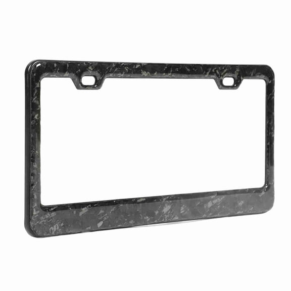 Suodoka Bright Forged Carbon Fiber Style License Plate Frame Replacement For Ford Raptor Dodge Challenger Charger Tesla Model 3 Universal Fit 12.99 inches / 33 cm