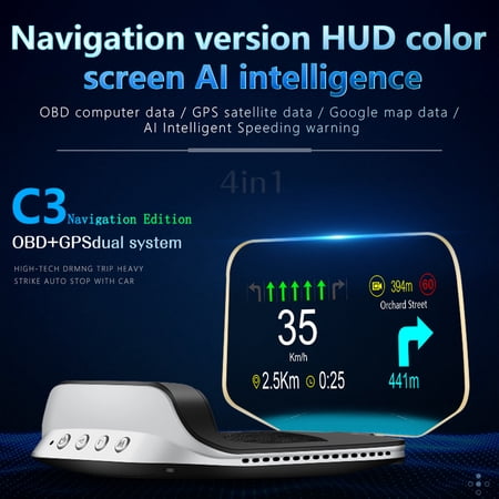Suodoka Car Head Up Display Digital GPS Navigation Speedometer Projecter OBD2 GPS Dual System 4.0 inches / 10.16 cm Display Screen[cite: 1]