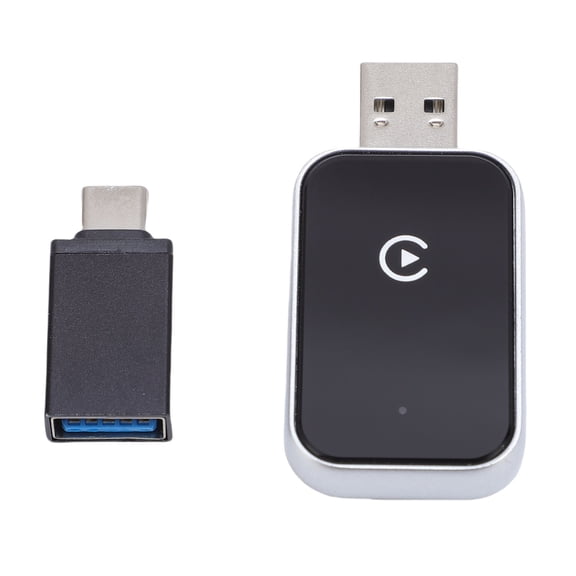 Suodoka Car Wireless Adapter for CarPlay Convert Wired to Wireless Dongle Auto Connection 5.8GHz WiFi Bluetooth 5.0 Plug and Play In-Dash Unit Receiver (5.1 inches / 13 cm) Black