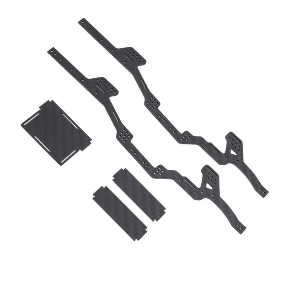 Suodoka Carbon Fiber Chassis Kit RC Chassis Frame Rails for Axial SCX24 Deadbolt JLU C10 Bronco 1/24 RC Crawlers Upgrade Parts, 2 Pieces [cite: 12]