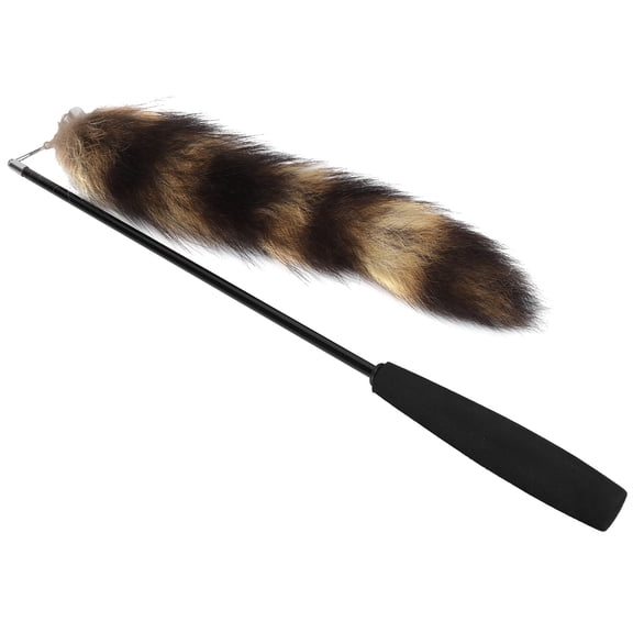 Suodoka Cat Artificial Tail Playing Sticks Toy Pet Retractable Wand Funny Rod Interactive Toy for Indoor Cats Kitten Exercise Wand Stick Teaser Toy 15.35 inches / 39 cm