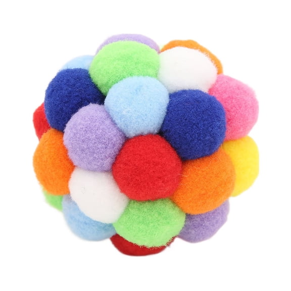 Suodoka Cat Ball Toys with Bells Soft Interactive Colorful Plush Furry Rattle Balls for Cats Kitten Pet Playtime Engaging Feline Exercise Toy (8 inches / 20.3 cm)