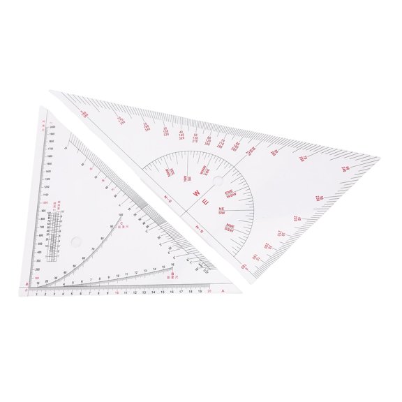 Suodoka Chart Drawing Triangle Ruler 15.94 inches / 405 mm Large Scale Multifunctional Acrylic Protractor Set for Distance Measurement IMPA371007 Marine Boat Accessories