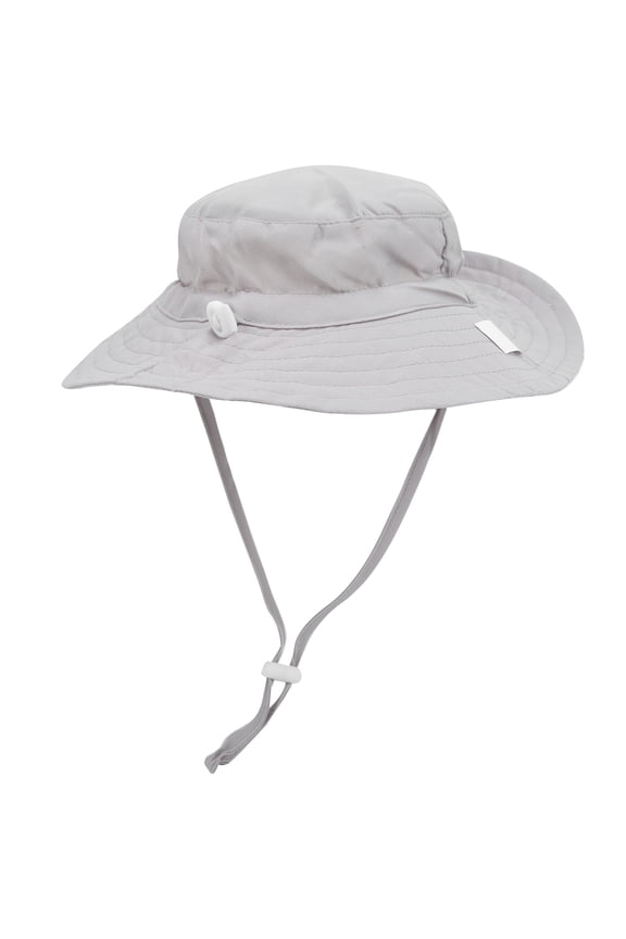 Children's Sun Hat with Adjustable Windproof Strap, Printed Beach Cap Sunhat for Kids, Gray, Size M (19.7-21.3 inches / 50-54 cm)