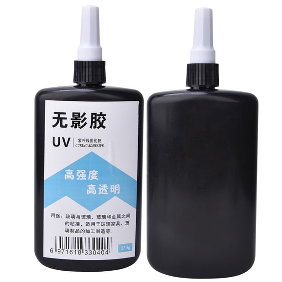 Suodoka Clear UV Glue Ultraviolet Cure High Strength Adhesive for Glass Coffee Table Crystal Acrylic, High Transparency Multipurpose Bonding Repair Tool, 250g / 8.82 oz