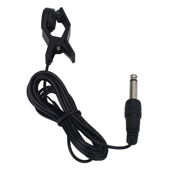 Suodoka Clip On Portable Pickup Contact Microphone Vocal Pick Up for Tuner Instruments with 90 Inches Cable and 6.35mm Interface Black, Professional Instrument Accessories for Guitar Violin