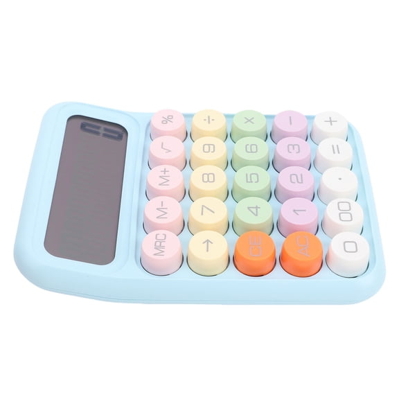 Suodoka Colorful Calculator Standard 12 Digits Display Large Button Mechanical Keypad Desktop Calculator for Office School Students (11.5x16cm / 4.5x6.3in) Sky Blue