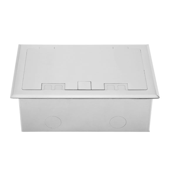 Suodoka Commercial Grade Recessed Floor Outlet Box Kit with 3 Multifunctional Receptacles, Heavy Duty 16A 4000W Concealed Electrical Socket Box for Home, Office, Hotel, and School Decor, 220V System