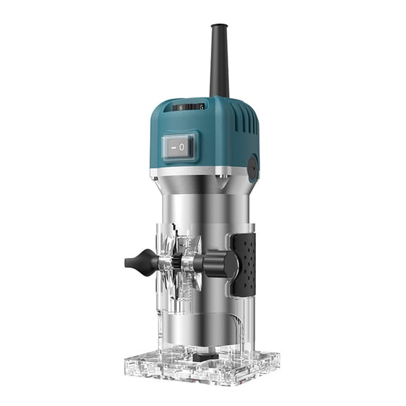 Suodoka Compact Palm Wood Router Tool 800W Electric Hand Trimmer with 6 Variable Speeds, Heavy Duty Aluminum Woodworking Joiner Cutting Palmming Tool 1/4 inch Chuck 30000RPM