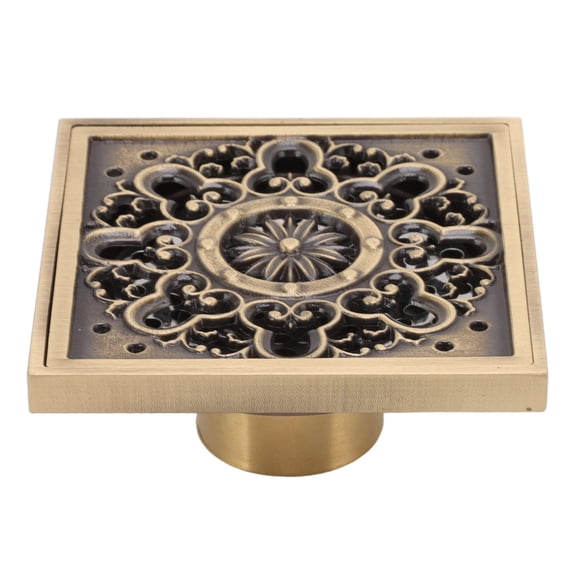 Suodoka Copper Floor Drain  Retro Square, Large Flow, OdorProof, LeakProof  Ideal for Bathroom, Kitchen, Garage, Basement, Balcony