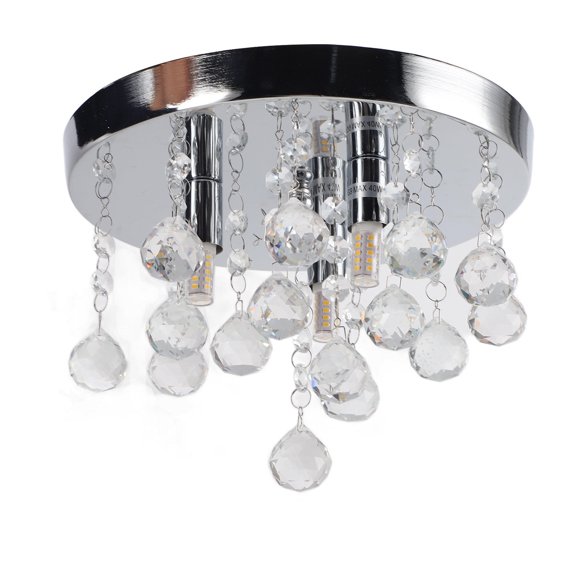 Suodoka Crystal Ceiling Chandelier Elegant Stainless Steel Frame, Easy Install, Versatile for Living Room, Dining, Hotel & Home