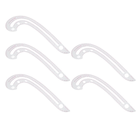 Suodoka Curve Ruler Transparent High Accuracy Pattern Rulers for Clothes Design Drawing Sewing 5pcs (14.17 inches / 36.0 cm)