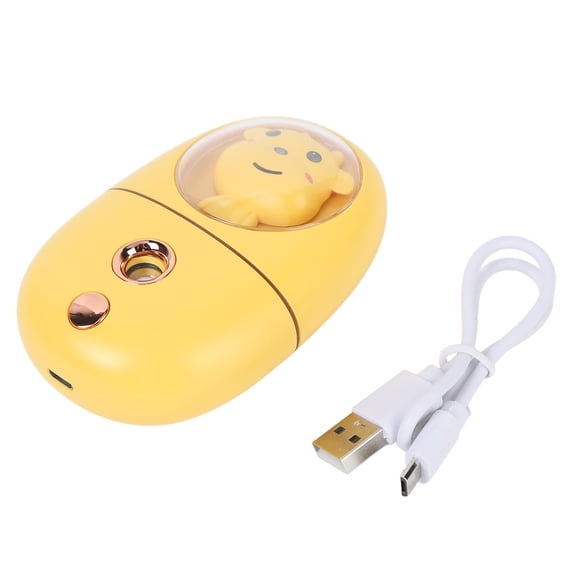 Suodoka Cute Animal Facial Mist Sprayer, USB Rechargeable Nano Eye Face Humidifier for Deep Moisturizing and Cooling Skin Care, Portable 35ml Travel Mini Mister (Yellow) 1.18 fl oz / 35 ml