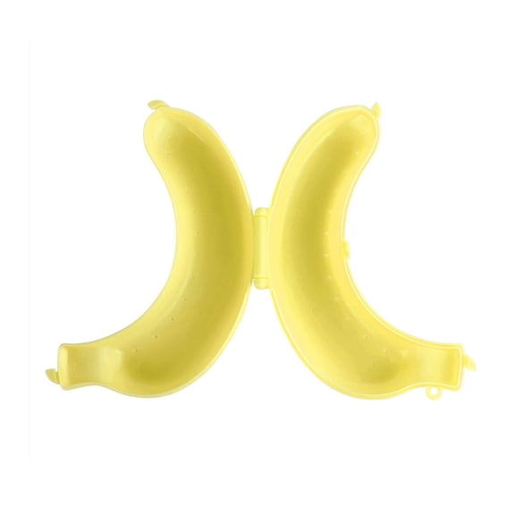 Suodoka Cute Banana Protector Box Plastic Fruit Container Holder Lunch Storage Case (9.06 inches / 23 cm) - Yellow
