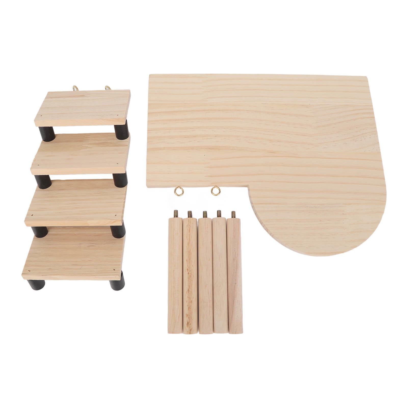 Suodoka Cute Wooden Hamster Platform & 5‑Step Stairs – Healthy Log Design, Easy Assembly, Multi‑Level Play for Hamsters & Guinea Pigs