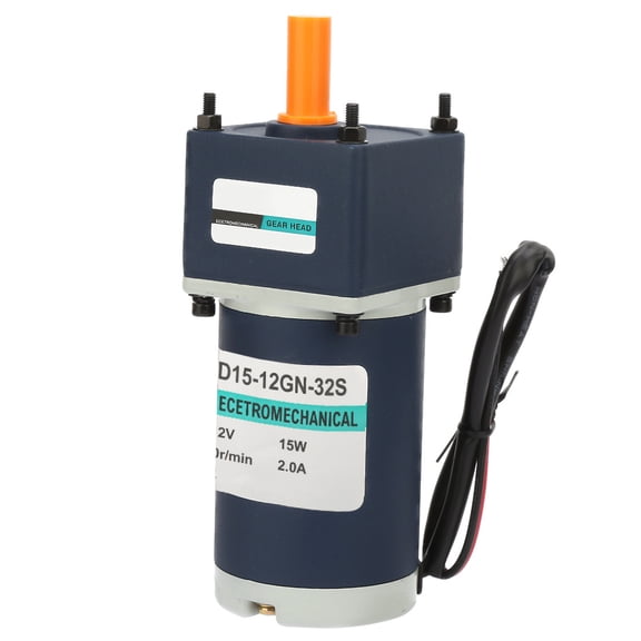 Suodoka DC 12V 15W Permanent Magnet Reduction Gear Motor, 8mm Shaft, Adjustable Speed CW/CCW, 320RPM High Torque Electric Motor