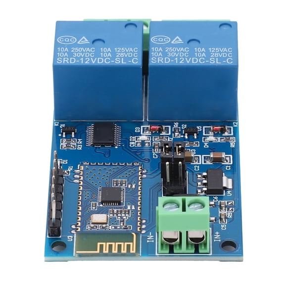 Suodoka DC 12V Dual Channels Bluetooth Relay Module for Android Mobile Phone APP IOT Smart Home Remote Control Switch, 10m / 32.8ft Distance, Electrical System Relays (3.9 in / 10 cm)