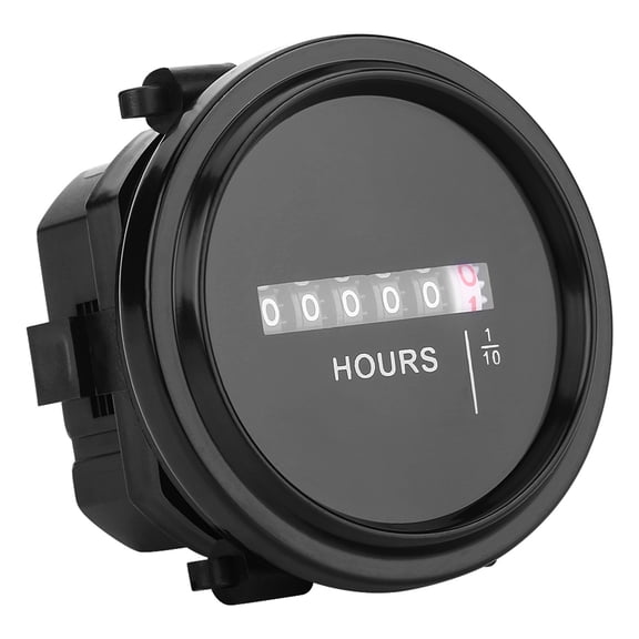 Suodoka DC 8-80V Round Mechanical Engine Hour Meter Gauge Timer Hourmeter for Car Truck Boat Gasoline Diesel Generator, Universal Fit, Dampproof