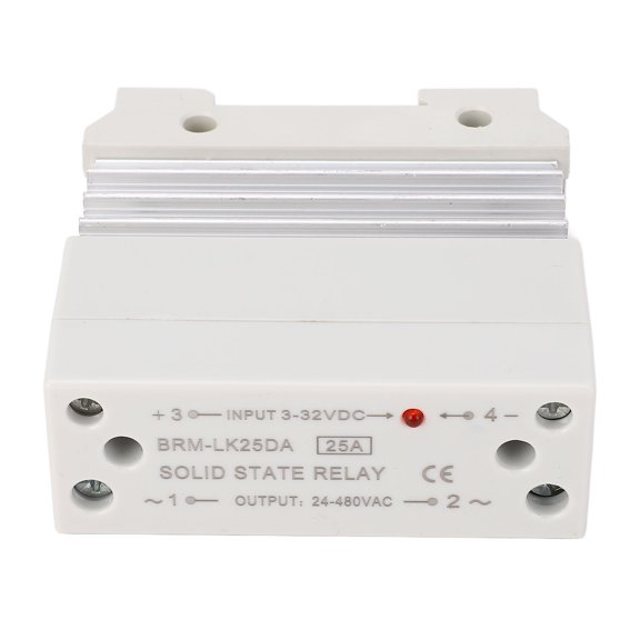 Suodoka DC to AC 25A Single Phase SSR Module High Sensitivity Low Noise Solid State Relay with Heat Sink Input 3-32VDC Output 24-480VAC Electrical System Relay for Home Improvement