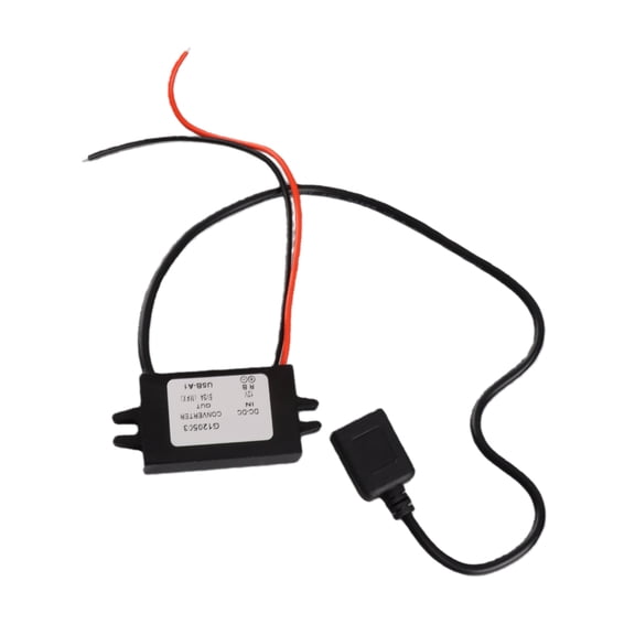 Suodoka DC-DC 12V to 5V 3A USB Step Down Power Supply Buck Converter Module, Waterproof Dustproof, for Car Audio & LED Screen, 2.48 inches / 63 mm